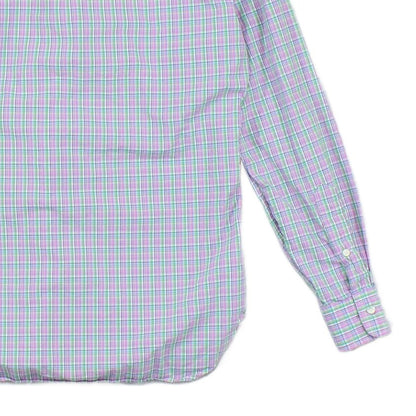 Mens Plaid Shirt Slim Fit Button Up