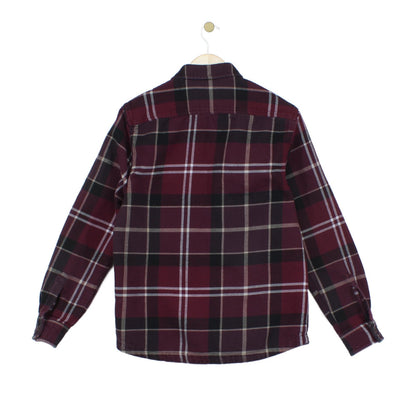 Mens Flannel Plaid Shirt Long Sleeve Check Heavyweight