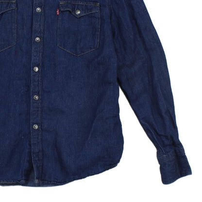 Womens Denim Shirt Slim Fit Button Up Long Sleeve