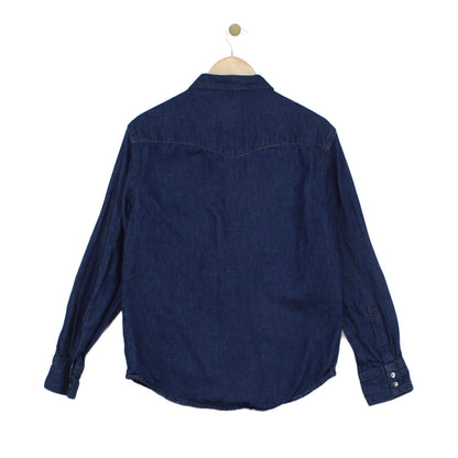 Womens Denim Shirt Slim Fit Button Up Long Sleeve