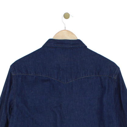 Womens Denim Shirt Slim Fit Button Up Long Sleeve