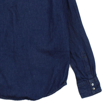 Womens Denim Shirt Slim Fit Button Up Long Sleeve