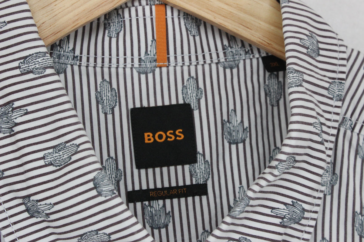 Mens Patterned Shirt Long Sleeve Button Up