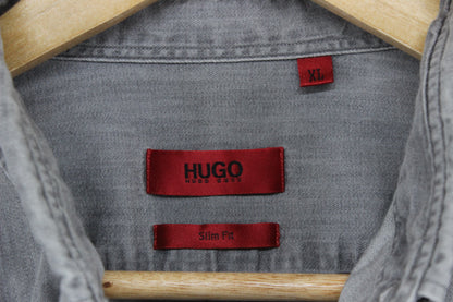 Mens Shirt Slim Fit Long Sleeve Pocket