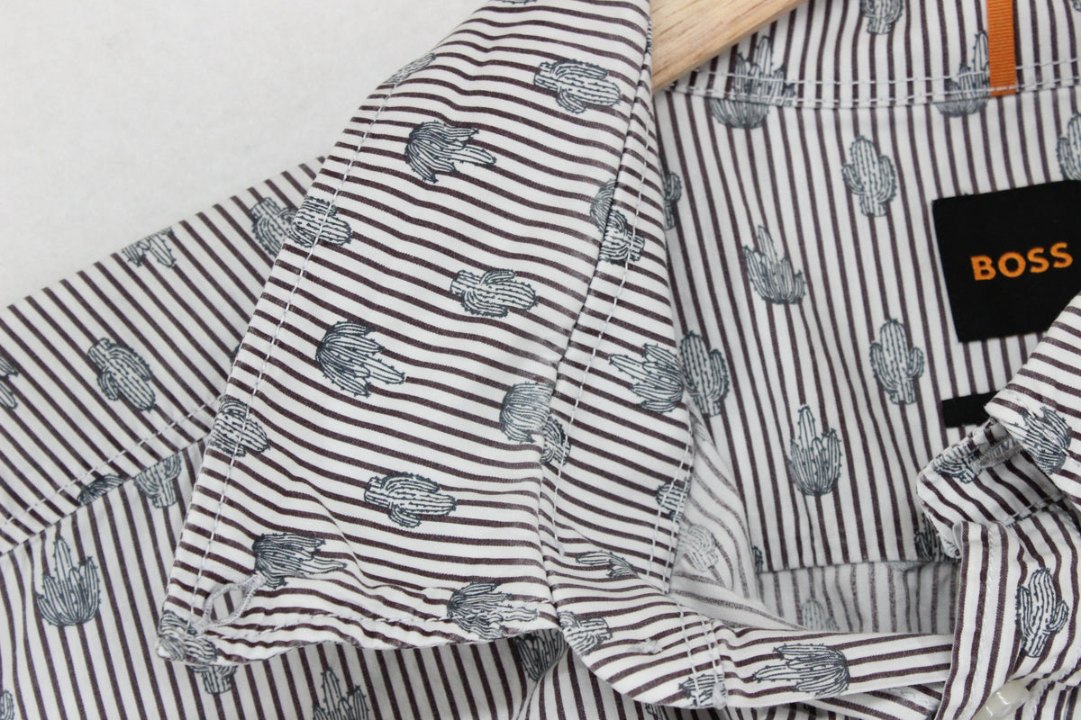 Mens Patterned Shirt Long Sleeve Button Up