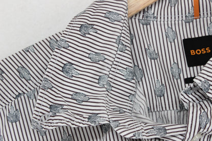 Mens Patterned Shirt Long Sleeve Button Up