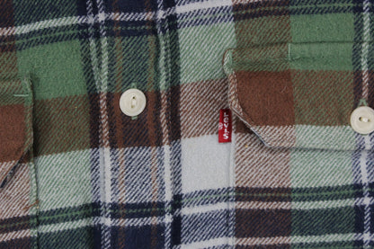 Mens Flannel Shirt Long Sleeve Relaxed Check