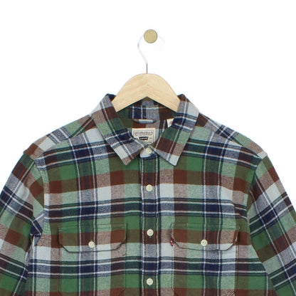 Mens Flannel Shirt Long Sleeve Relaxed Check