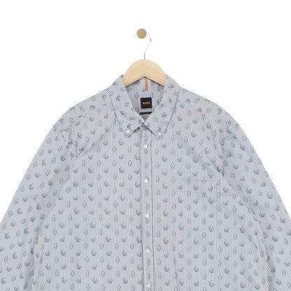 Mens Patterned Shirt Long Sleeve Button Up