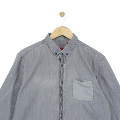 Mens Shirt Slim Fit Long Sleeve Pocket
