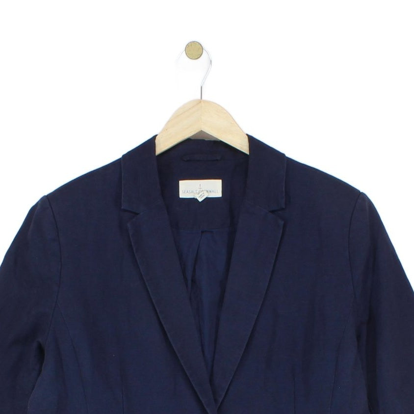 Womens Linen Blazer Cotton Mix