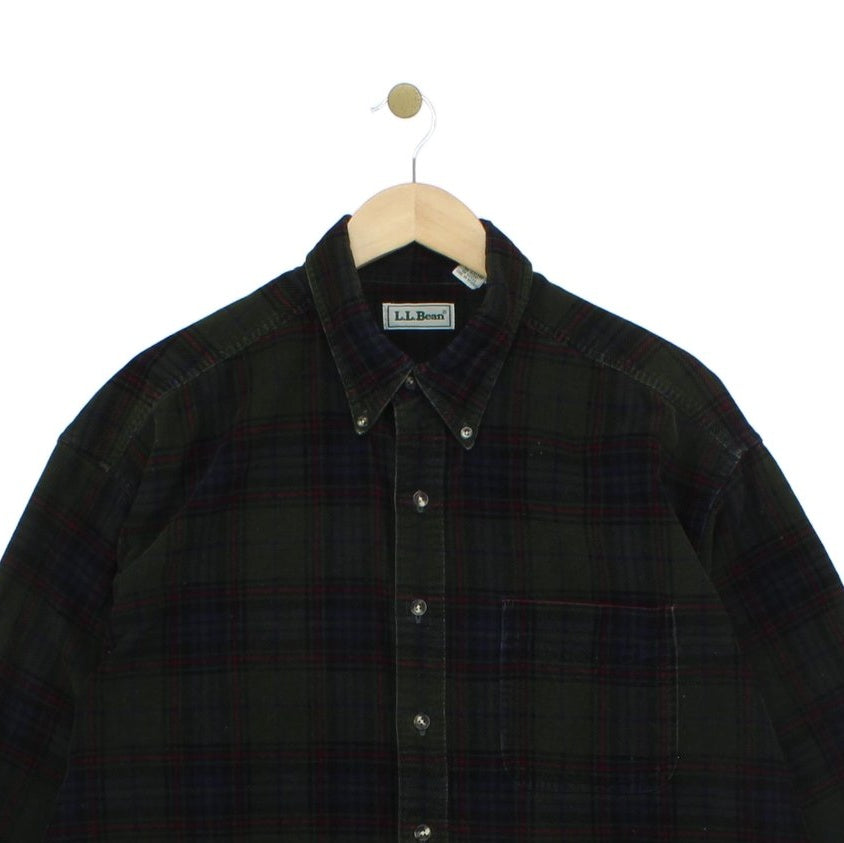 Mens Corduroy Shirt Button Down Classic Plaid Tall