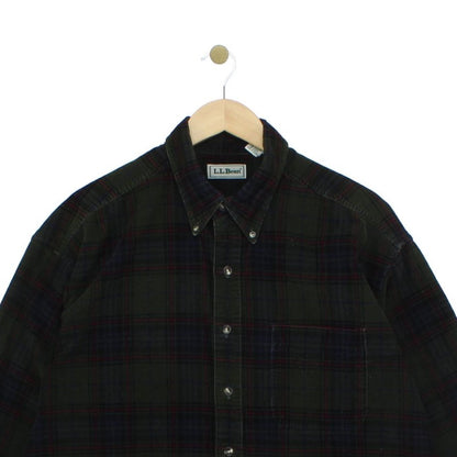 Mens Corduroy Shirt Button Down Classic Plaid Tall