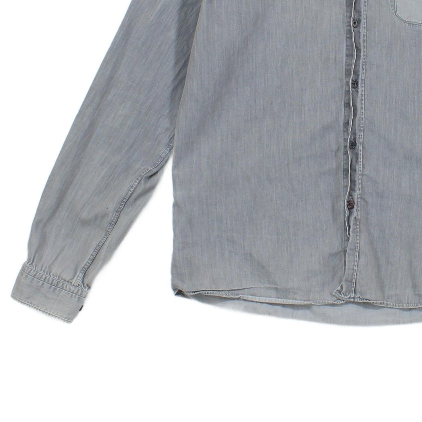 Mens Shirt Slim Fit Long Sleeve Pocket