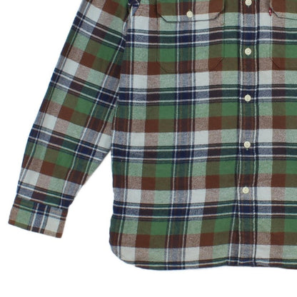 Mens Flannel Shirt Long Sleeve Relaxed Check