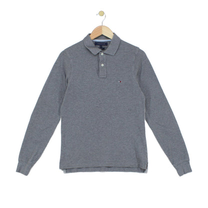 Mens Polo Shirt Slim Fit Long Sleeve Classic