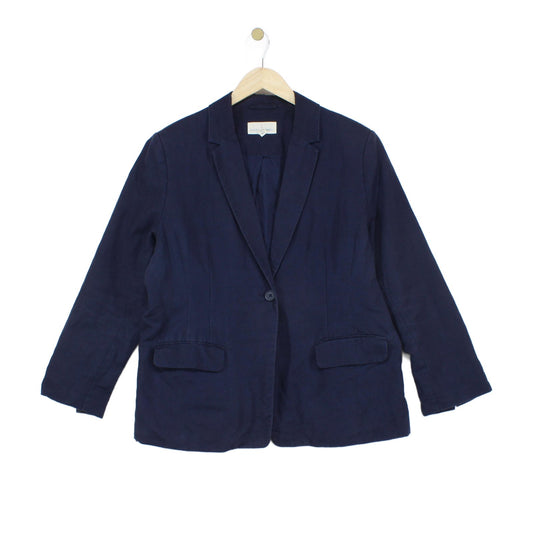 Womens Linen Blazer Cotton Mix