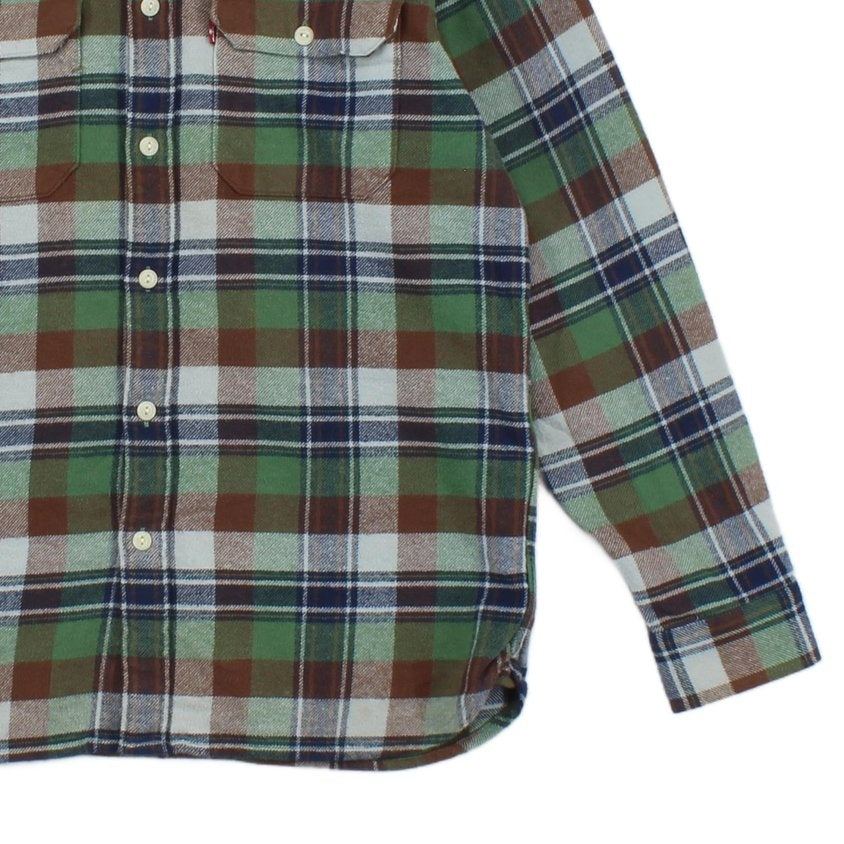 Mens Flannel Shirt Long Sleeve Relaxed Check
