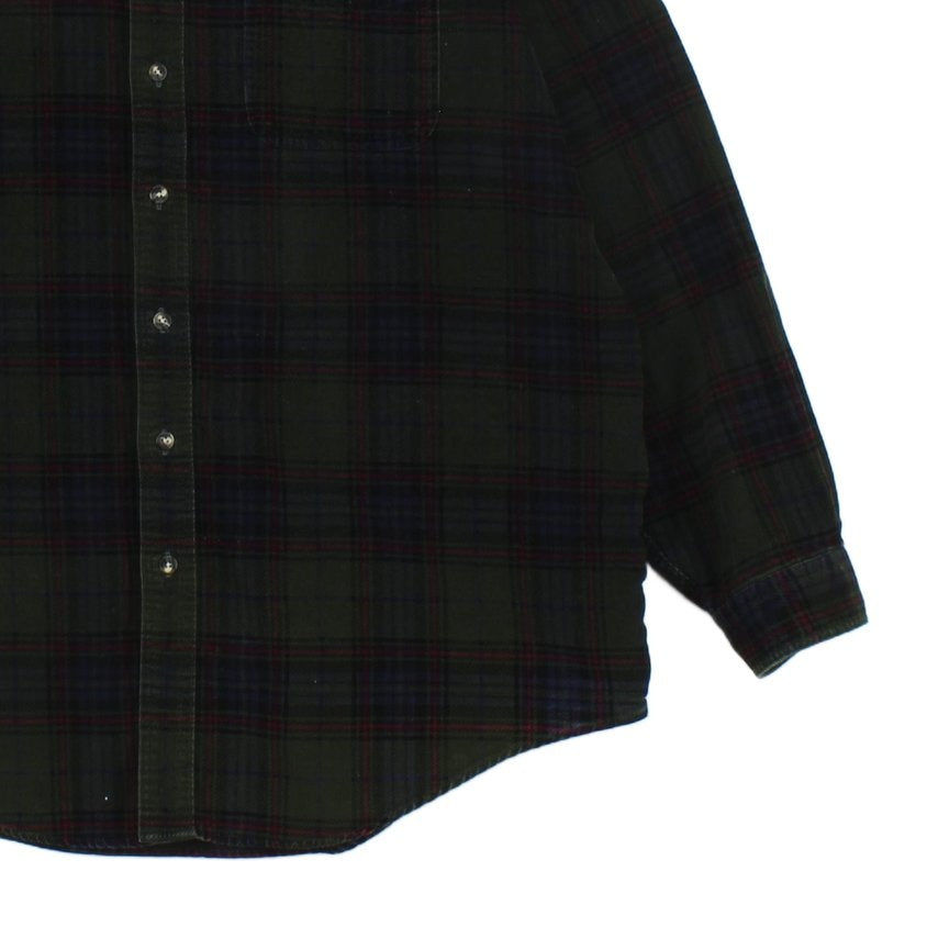 Mens Corduroy Shirt Button Down Classic Plaid Tall