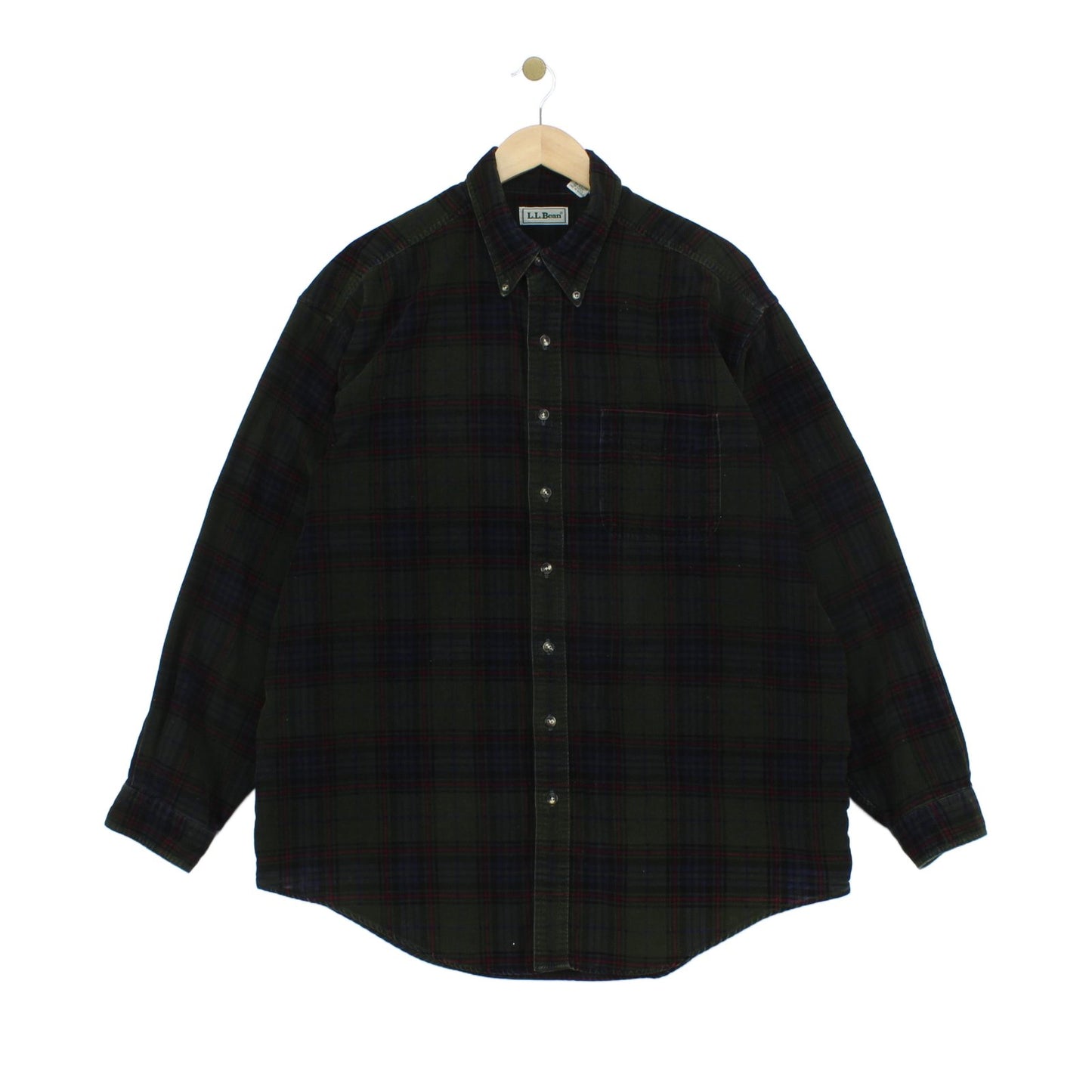 Mens Corduroy Shirt Button Down Classic Plaid Tall