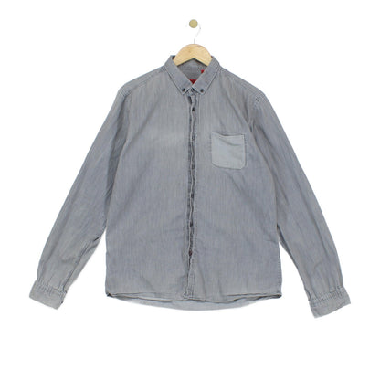 Mens Shirt Slim Fit Long Sleeve Pocket