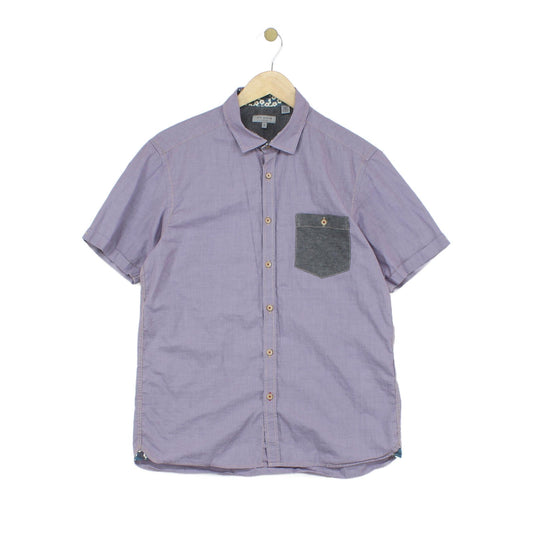 Mens Shirt Short Sleeve Button Up