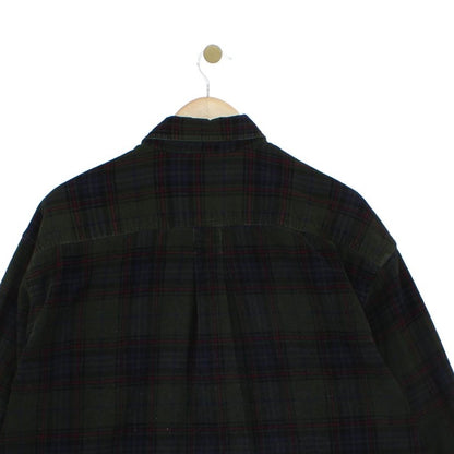 Mens Corduroy Shirt Button Down Classic Plaid Tall