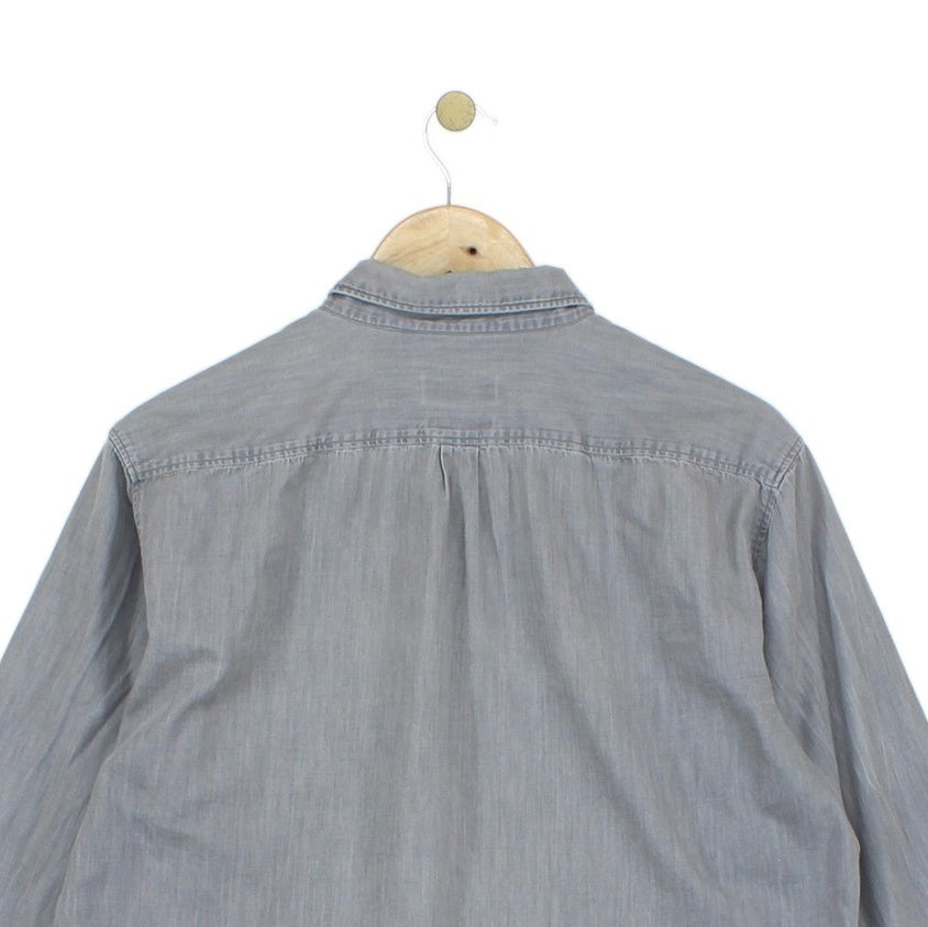 Mens Shirt Slim Fit Long Sleeve Pocket