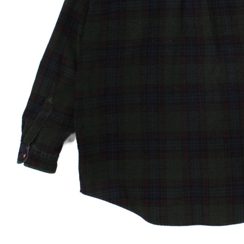 Mens Corduroy Shirt Button Down Classic Plaid Tall