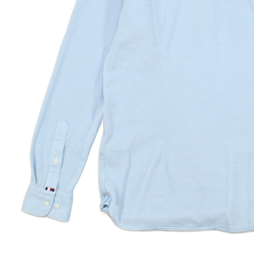 Mens Knitted Shirt Stretch Slim Fit Classic