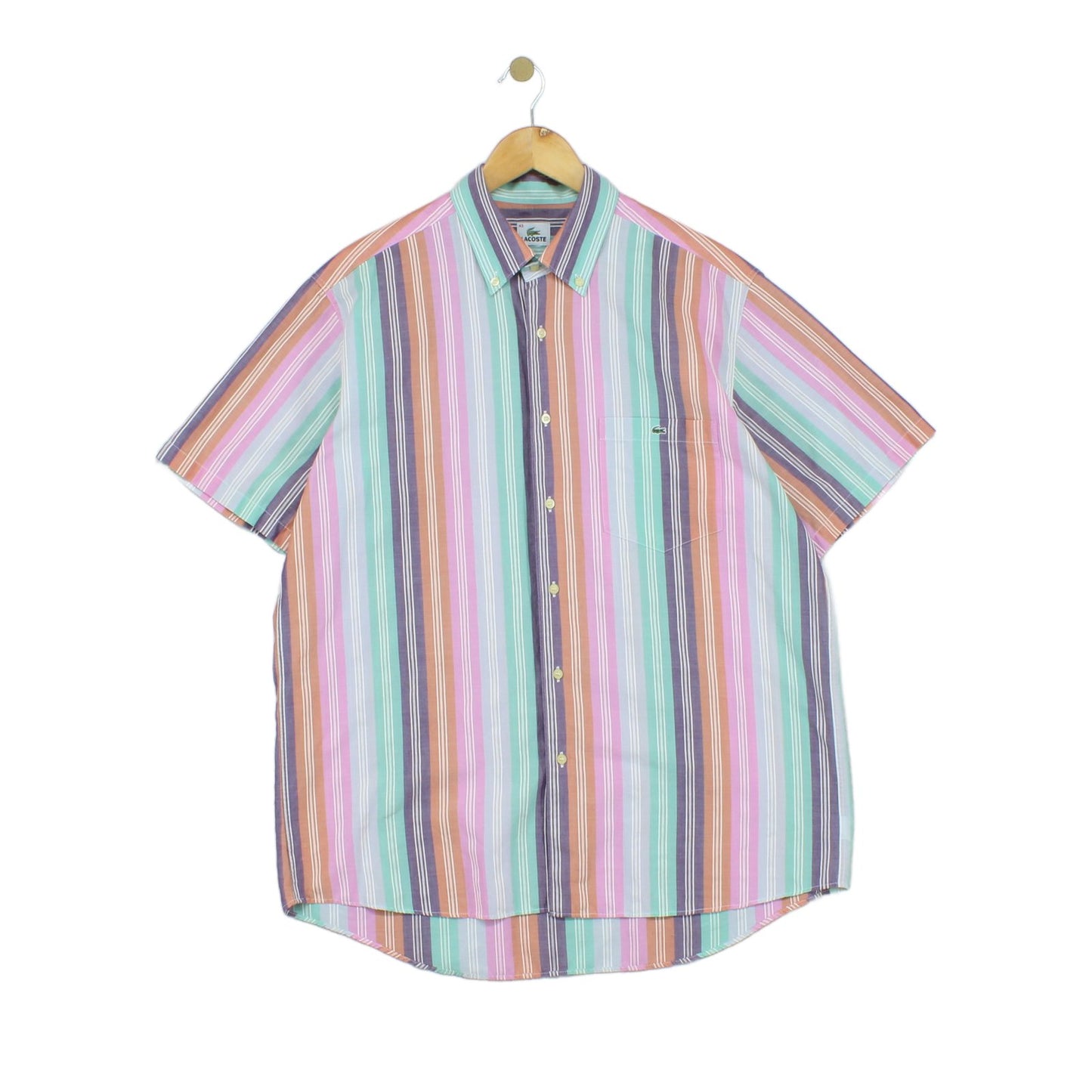 Mens Striped Shirt Casual Button Up Short Sleeve
