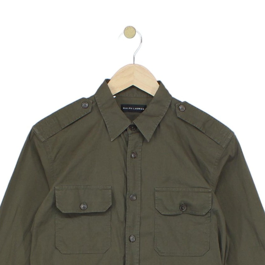 Mens Shirt Stretch Made In Italy Military