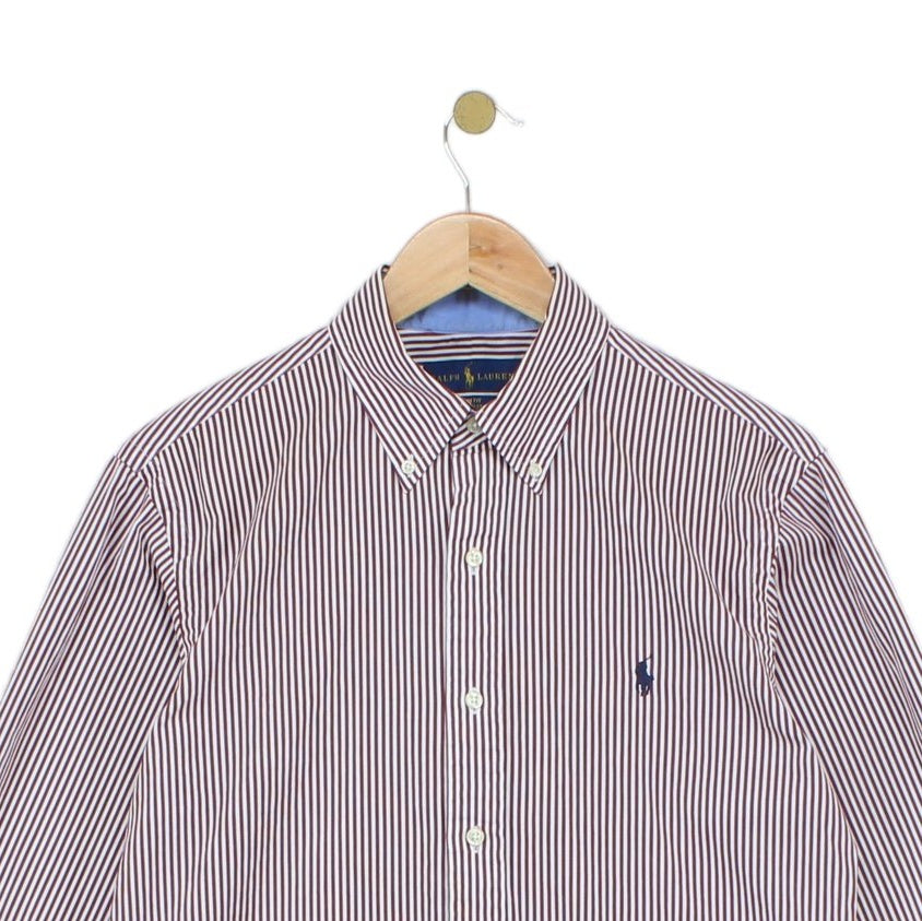 Mens Striped Shirt Slim Fit Button Up