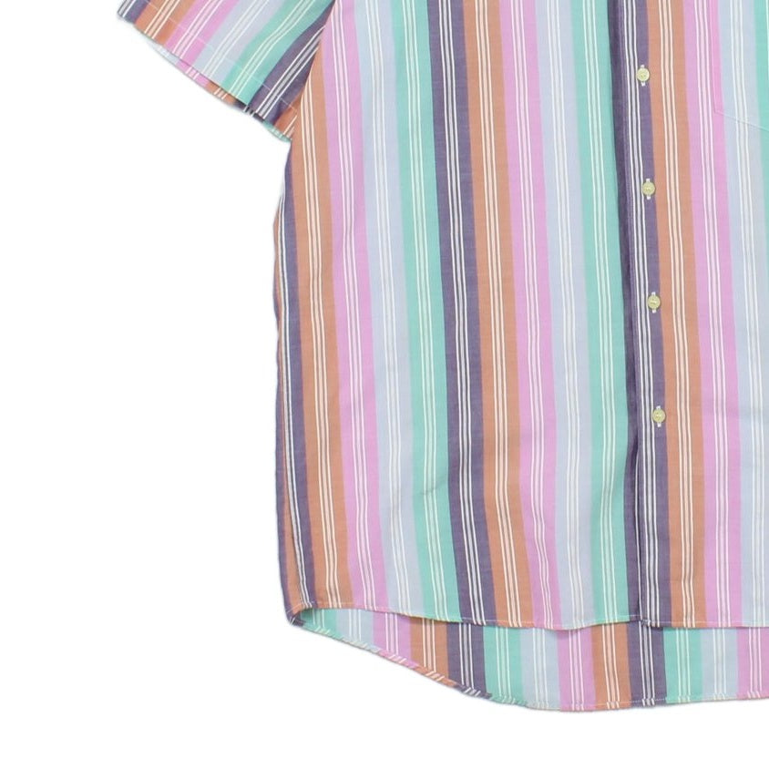 Mens Striped Shirt Casual Button Up Short Sleeve