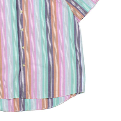 Mens Striped Shirt Casual Button Up Short Sleeve
