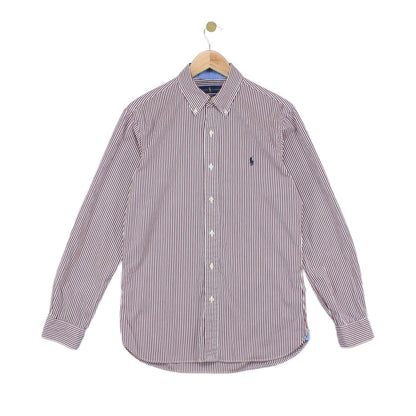 Mens Striped Shirt Slim Fit Button Up