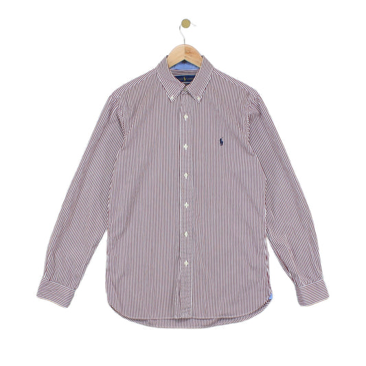 Mens Striped Shirt Slim Fit Button Up