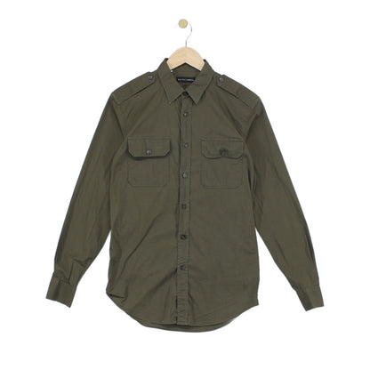 Mens Shirt Stretch Made In Italy Military