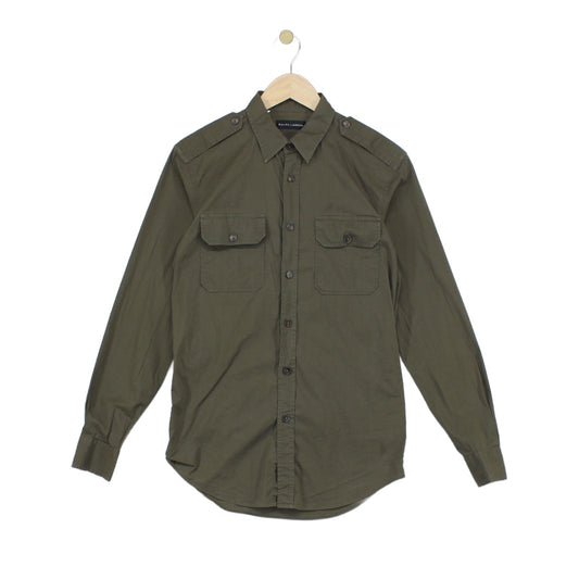 Mens Shirt Stretch Made In Italy Military