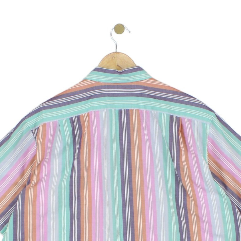 Mens Striped Shirt Casual Button Up Short Sleeve