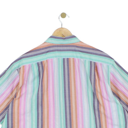 Mens Striped Shirt Casual Button Up Short Sleeve