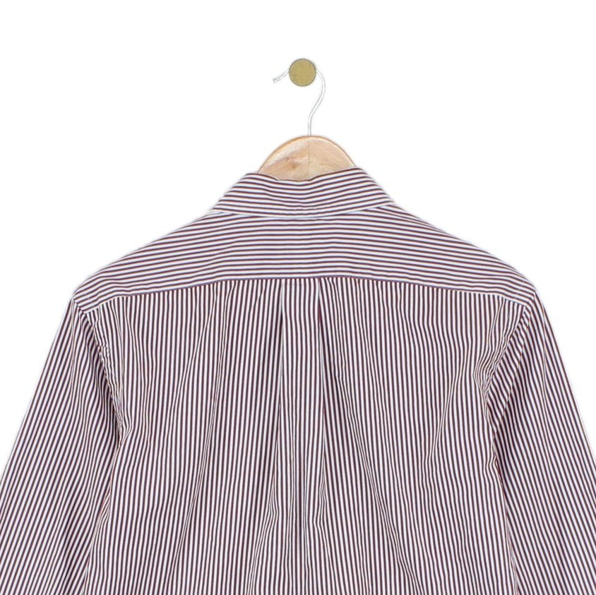 Mens Striped Shirt Slim Fit Button Up