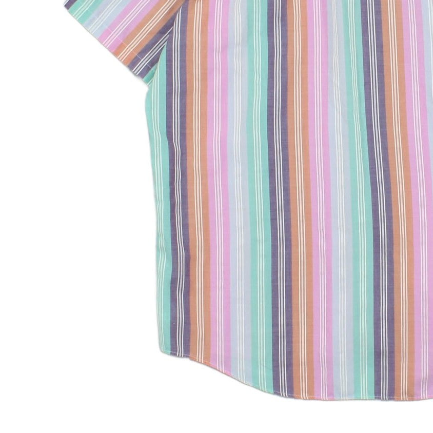 Mens Striped Shirt Casual Button Up Short Sleeve