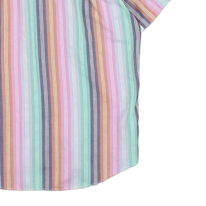 Mens Striped Shirt Casual Button Up Short Sleeve