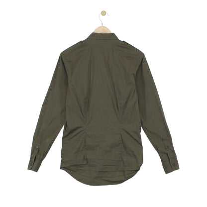 Mens Shirt Stretch Made In Italy Military