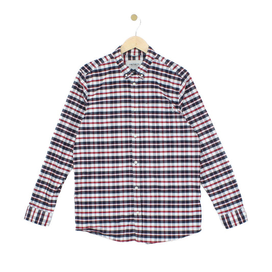 Mens Plaid Shirt Long Sleeve Button Up