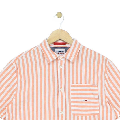 Mens Striped Shirt Relaxed Fit Short Sleeve