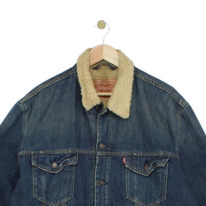 Mens Sherpa Denim Jacket Trucker Cotton