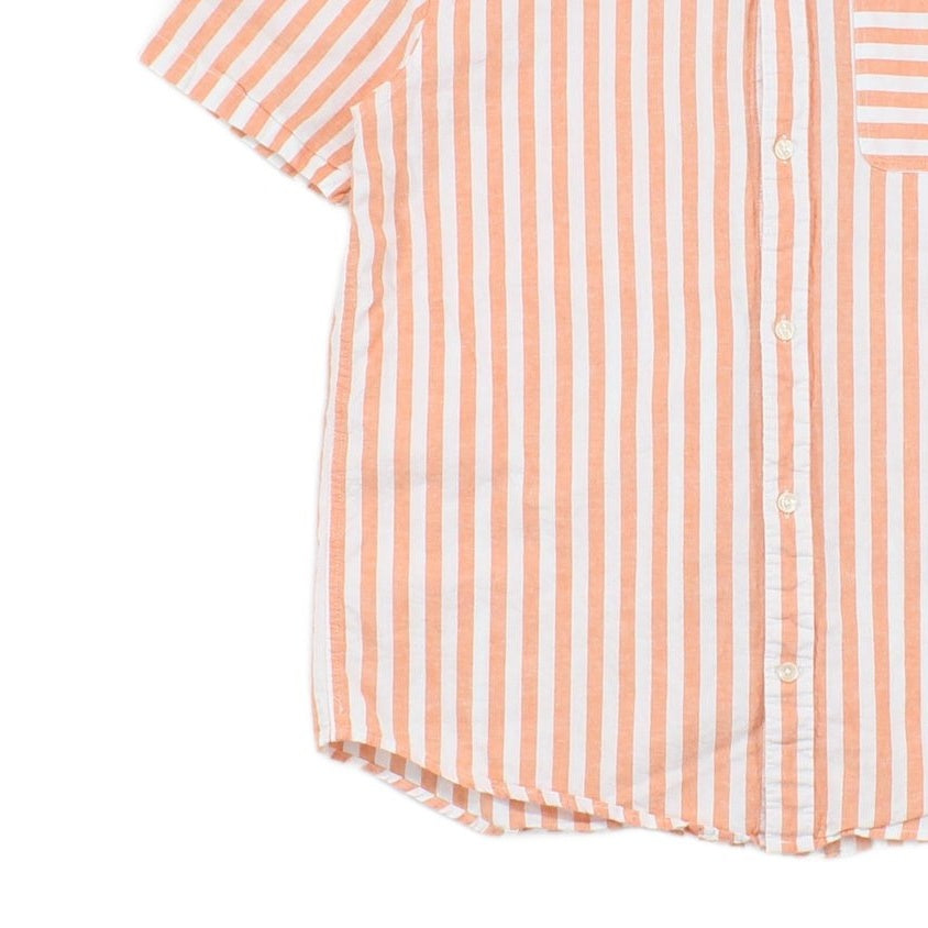 Mens Striped Shirt Relaxed Fit Short Sleeve