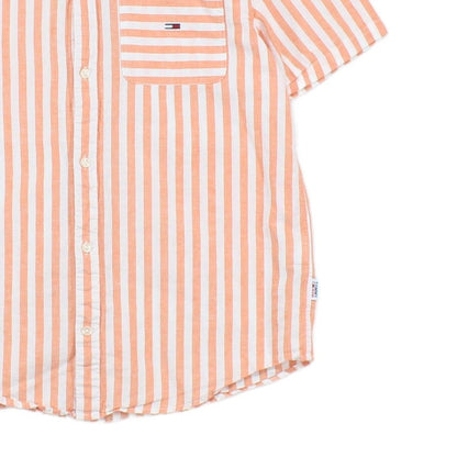 Mens Striped Shirt Relaxed Fit Short Sleeve